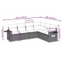 Set Divano da Giardino 6 pz con Cuscini Nero in Polyrattan