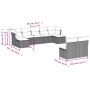Set Divani da Giardino 9pz con Cuscini Marrone in Polyrattan