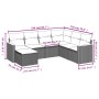 Set Divani da Giardino con Cuscini 7pz Nero Polyrattan