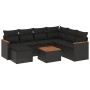 Set Divani da Giardino con Cuscini 8 pz Nero in Polyrattan