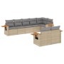 Set Divano da Giardino 8 pz con Cuscini Beige in Polyrattan