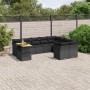 Set Divani da Giardino 10pz con Cuscini in Polyrattan Nero