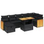 Set Divani da Giardino con Cuscini 8 pz Nero in Polyrattan