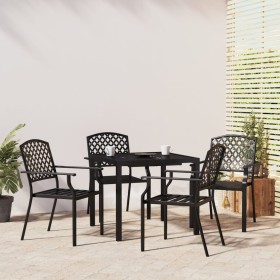 Set da Pranzo da Giardino 5 pz in Acciaio Antracite