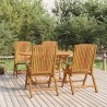 Set da Pranzo per Giardino 5 pz in Legno Massello di Teak