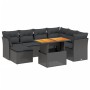 Set Divani da Giardino con Cuscini 8 pz Nero in Polyrattan