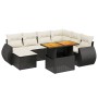 Set Divani da Giardino con Cuscini 8 pz Nero in Polyrattan