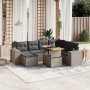 Set Divano da Giardino 8 pz con Cuscini Grigio in Polyrattan