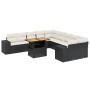 Set Divani da Giardino 11 pz con Cuscini in Polyrattan Nero