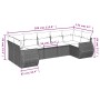 Set Divani da Giardino con Cuscini 7pz Nero Polyrattan