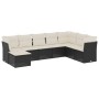 Set Divani da Giardino con Cuscini 8 pz Nero in Polyrattan