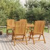 Set da Pranzo per Giardino 5 pz in Legno Massello di Teak