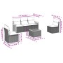 Set Divano da Giardino 6 pz con Cuscini Grigio in Polyrattan