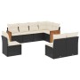 Set Divani da Giardino con Cuscini 8 pz Nero in Polyrattan