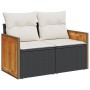 Set Divani da Giardino 12 pz con Cuscini Nero in Polyrattan