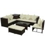 Set Divani da Giardino 8 pz con Cuscini in Polyrattan Marrone