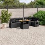 Set Divani da Giardino con Cuscini 7pz Nero Polyrattan