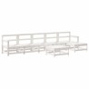 Set Salotto da Giardino 7 pz Bianco in Legno Massello di Pino