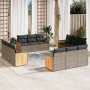 Set Divani da Giardino 12 pz con Cuscini Grigio in Polyrattan