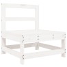 Set Salotto da Giardino 7 pz Bianco in Legno Massello di Pino