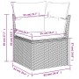 Set Divano da Giardino 10 pz con Cuscini Grigio in Polyrattan