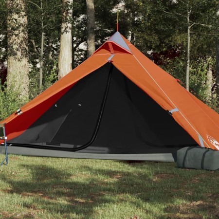 Tenda dCampeggio Tipi 1 Persona Grigio e Arancione Impermeabile