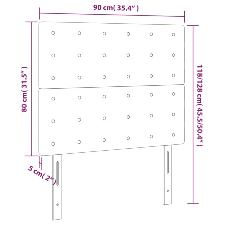 Testiera 2 pz Crema 90x5x78/88 cm in Tessuto