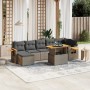 Set Divano da Giardino 8 pz con Cuscini Grigio in Polyrattan