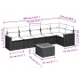 Set Divani da Giardino con Cuscini 7pz Nero Polyrattan