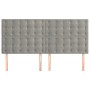 Testiera 4 pz Grigio Chiaro 80x5x78/88 cm in Velluto
