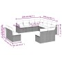 Set Divani da Giardino 11 pz con Cuscini in Polyrattan Grigio