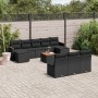 Set Divani da Giardino 11 pz con Cuscini in Polyrattan Nero