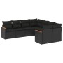 Set Divani da Giardino con Cuscini 8 pz Nero in Polyrattan