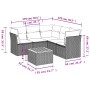 Set Divano da Giardino 6 pz con Cuscini Nero in Polyrattan