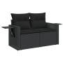 Set Divani da Giardino 3 pz con Cuscini in Polyrattan Nero