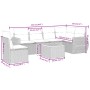 Set Divani da Giardino 7 pz con Cuscini Grigio in Polyrattan