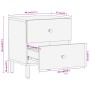 Comodini 2pz 40x33x46 cm in Legno Massello di Mango