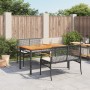 Set da Pranzo da Giardino 3 pz con Cuscini Nero in Polyrattan