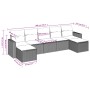 Set Divani da Giardino con Cuscini 7pz Nero Polyrattan