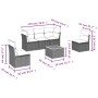 Set Divano da Giardino 6 pz con Cuscini Grigio in Polyrattan