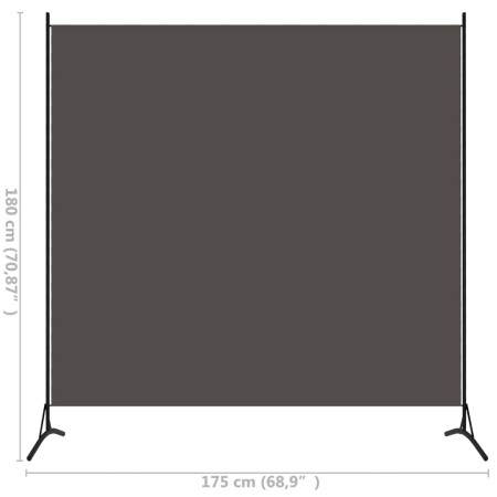 Paravento Antracite 175x180 cm in Tessuto