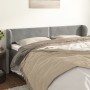 Testiera ad Orecchio Grigio Chiaro 163x23x78/88 cm in Velluto