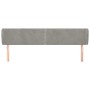 Testiera ad Orecchio Grigio Chiaro 163x23x78/88 cm in Velluto