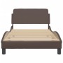Giroletto con Testiera Marrone 100x200 cm in Similpelle