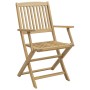 Sedie Giardino Pieghevoli 2 pz 58x54,5x90 cm Massello Acacia