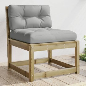 Divano da Giardino con Cuscini Legno Impregnato Pino