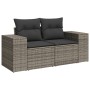 Set Divano da Giardino 10 pz con Cuscini Grigio in Polyrattan