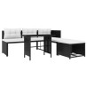 Set Divani da Giardino 4 pz in Polyrattan Nero