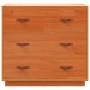 Credenza Marrone Cera 80x40x75 cm in Legno Massello di Pino