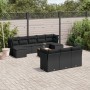 Set Divani da Giardino 11 pz con Cuscini in Polyrattan Nero